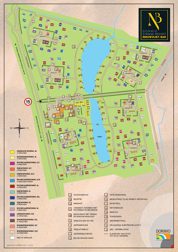 Plattegrond van Dormio Strand Resort Nieuwvliet-Bad