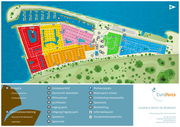 Plattegrond van EuroParcs De Biesbosch