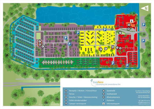 Plattegrond van EuroParcs Het Amsterdamse Bos